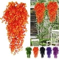 thumbnail image 1 of Plantas colgantes artificiales de 2 paquetes | Decoración mural de hojas falsas | 29,9 pulgadas de largo, 1600 hojas, vegetación realista | Enredadera plástica impermeable | Estantería de oficina, 1 of 5