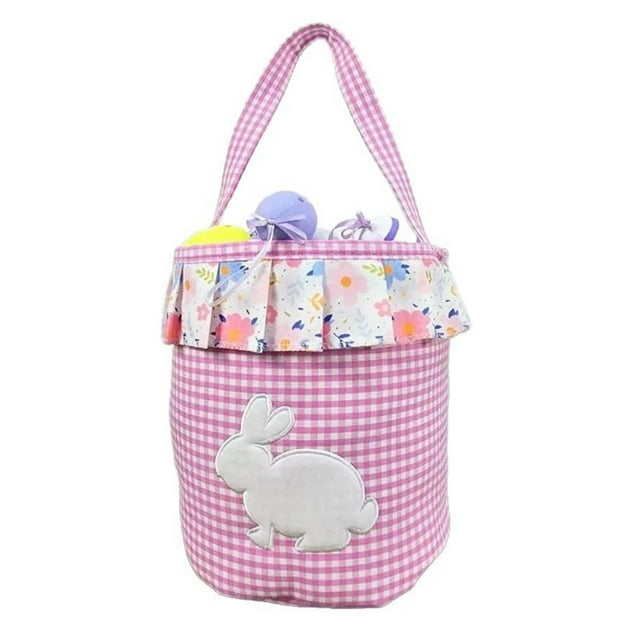 asddcavvf Children's Easter Embroidered Rabbit Nursery Storage Easter Easter With Flowers Storage for College Dorm Canvas Wardrobe Collapsible Storage Container