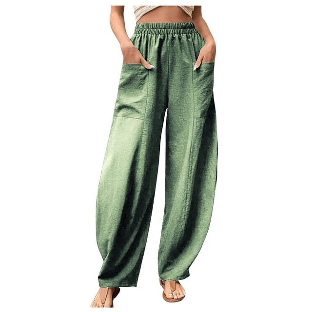 Birdeem Pantalon Décontracté Ample et Bouffant pour Femmes avec Poches, Combinaison Mode, Pantalon Salopette en Coton et Lin