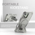 thumbnail image 4 of Allytechgroup for iPhone 16 Plus Case with Kickstand, Compatible with MagSafe Canera & Screen Huard Military Grade Drop Protection Shockproof Magnetic Cover for iPhone 16 Plus, Grey, 4 of 7