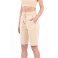 thumbnail image 2 of Women Drawstring Cotton Spandex Casual Sports Bermuda Shorts, 2 of 7