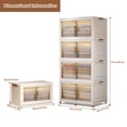 thumbnail image 2 of 4 Tiers Foldable Storage Bins,144Qt Versatile Foldable Containers,Stackable Closet Organizers and Storage with Double Door and Wheels for Toys,Snacks,Books,Clothes, 2 of 8