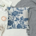 thumbnail image 2 of Fenyluxe Vintage Floral Pillow Covers Navy Blue and Cream Floral Throw Pillow Covers Chinoiserie Flower Pillowcases Farmhouse Cushion Covers for Couch Bed Sofa Chair Home Decor 18x18in, 2 of 5