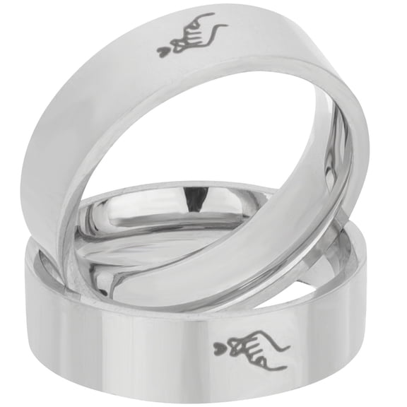 NIAIZEK Heart Couple Rings Stainless Steel Matching Promise Jewelry for Him and Her