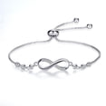 thumbnail image 1 of Pulsera Infinito Zefei Wu Ajustable con Dije de Cristal Color Plata, 1 of 5