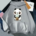 thumbnail image 2 of Arlun Cute Hoodies for Women Trendy Funny Animal Graphic Printed Plus Size Sweatshirts Long Sleeve Loose Fit Casual Soft Comfort Drawstring Hooded Pullovers with Pocket Grey XXL, 2 of 3