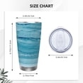 thumbnail image 4 of Fotbe Teal Turquoise Fluid Stripes Pattern 20 oz Tumbler Stainless Steel Vacuum Insulated Coffee Ice Cup Double Wall Travel Flask Leak-proof Coffee Cup-Straw Two-piece Set, 4 of 8