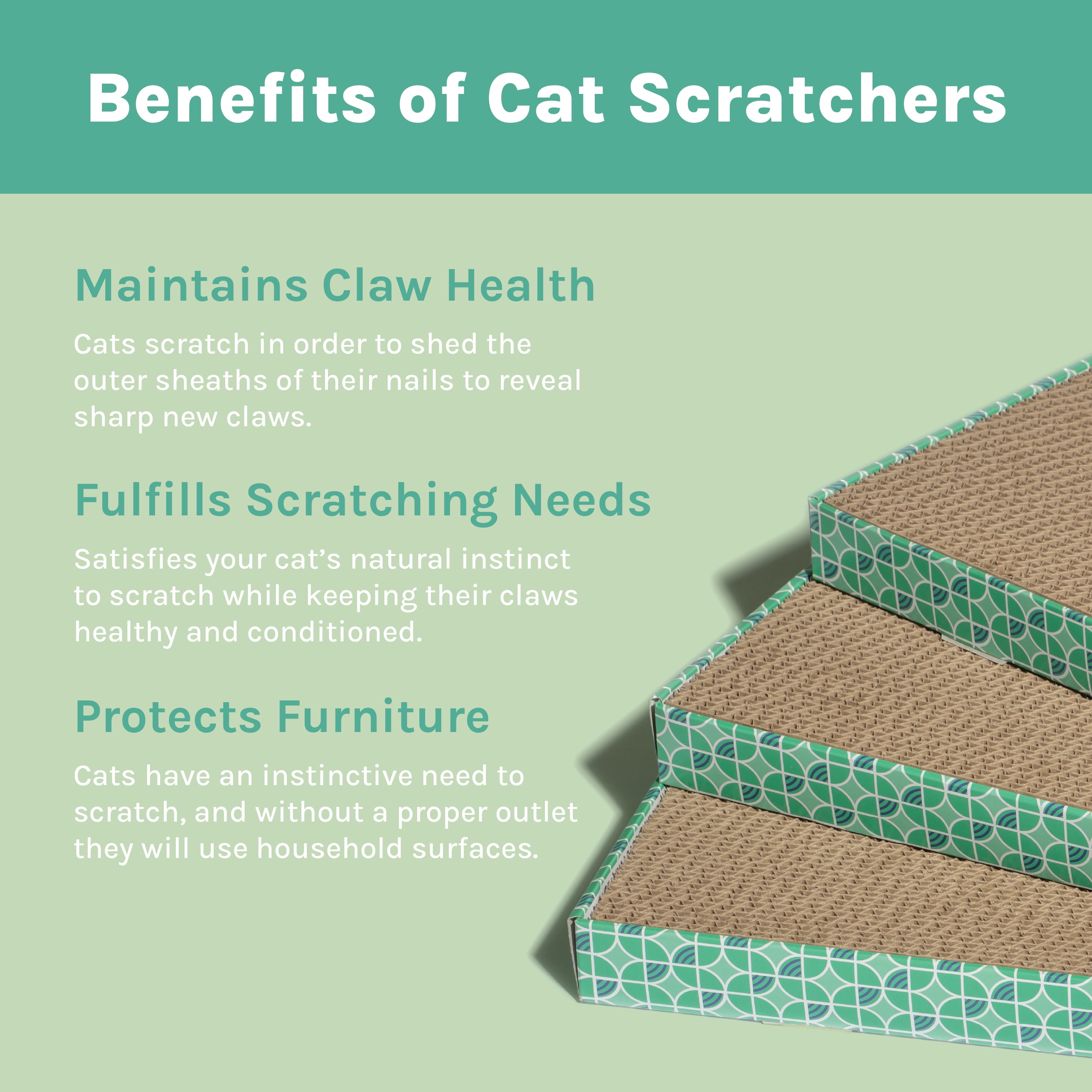 Kitty City XL Corrugated Cardboard Cat Scratching Pads, Assorted Prints, 3-Pack, Multicolored, One Size