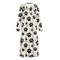 thumbnail image 4 of Xoenoiee Dog Paw Print Nightgown Womens Loose Fit Sleepwear Long Loungewear Dress Soft Long Sleeve House Dress Mumu Dress, Size M, 4 of 7