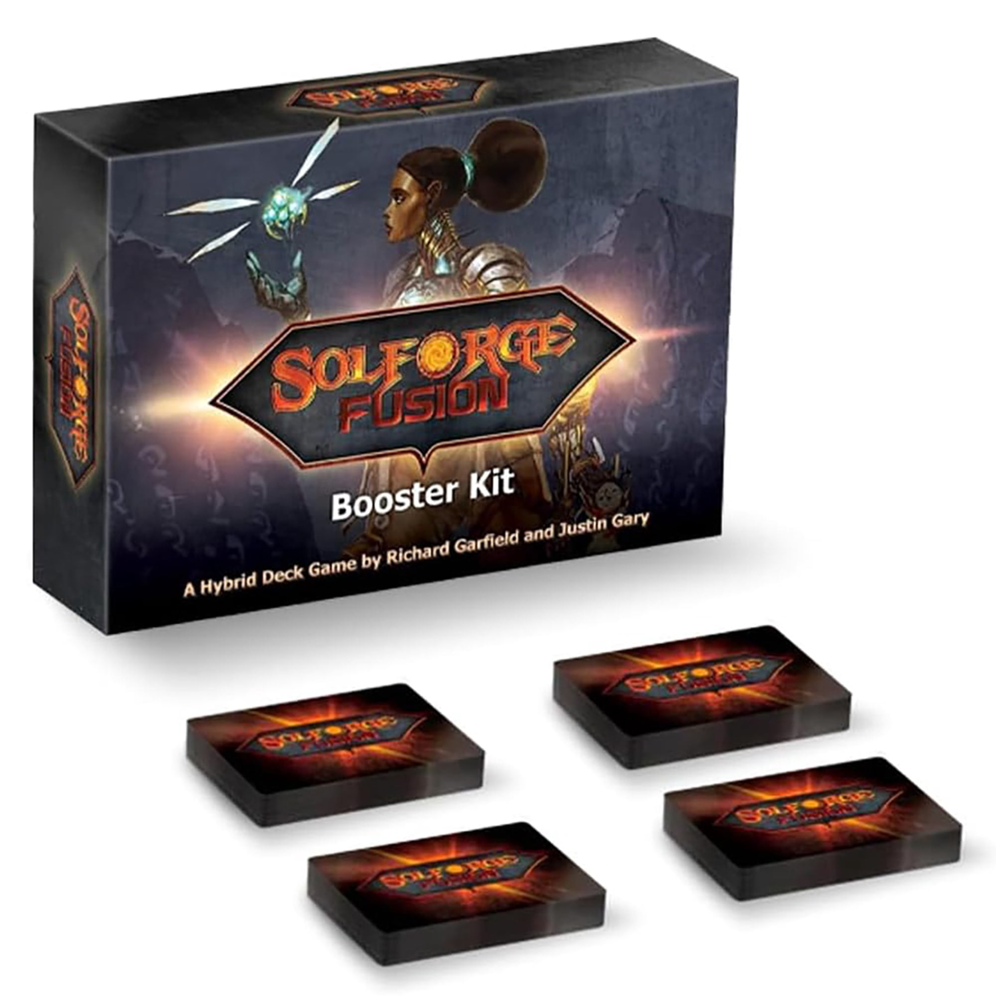SolForge Fusion: Booster Kit - Expansion, Hybrid Deckbuilding Card Game, 4 Unique Faction Decks, Lane Based Combat, Collectible, Tabletop & Online