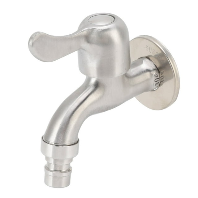 G1/2 Washing Machine Tap, Single Cold Tap Water Faucet Leakage Proof Cold Water Stainless Steel Wall Mounted Faucet For Garde Bathroom