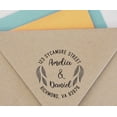 thumbnail image 3 of Printtoo Self Inking Custom Round Rubber Stamp Wedding Invitation Personalized Leaf Address Stamper, 3 of 4