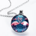 thumbnail image 2 of Flamingo Glass Design Circular Pendant Necklace - Stunning Jewelry for All Occasions, 2 of 5