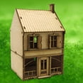 thumbnail image 1 of 1/72 madera 2 niveles casa europea paisaje materiales de construcción DIY pintura arquitectura escena modelo para modelo ferrocarril decoración escena Hugo casa de modelos de construcción, 1 of 10
