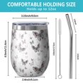 thumbnail image 5 of 12oz Stemless Wine Tumblers Black White Butterfly Pattern Vacuum Insulated Stainless Steel Travel Tumbler Cups Mug with Lid and Straw for Champaign,Cocktail,Beer with Cleaning Brush, 5 of 5