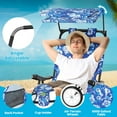 thumbnail image 6 of Slsy 2-in-1 Beach Chair with Wheels, Folding Tanning Lounger with Canopy Shade, Heavy Duty Beach Cart Chair with Integrated Wagon Pull Cart for Pool, Picnic, Backyard & Camping, 6 of 8