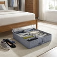 thumbnail image 7 of Under Bed 14 Pocket Shoe Storage Organizer with Clear Zippered Cover Grey Foldable, 7 of 7