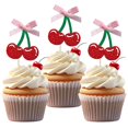 thumbnail image 1 of Adornos para magdalenas Aukolass Cherry Glitter Sweet, paquete de 24, 1 of 6
