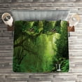 thumbnail image 2 of Ambesonne Forest Quilted Coverlet 3 Pcs, Spring in Nepal Footpath, King Size, Green Brown, 2 of 2