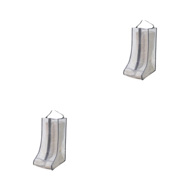 Bolsa de almacenamiento Bewildely para botas Organizador de zapatos Impermeable Transparente Plegable con cremallera Gris Rosa Negro Blanco