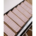 thumbnail image 3 of Red Striped Stair Treads for Wooden Steps Indoor Runner Rug Carpet, Red White Stripes Farmhouse 10 Pieces Peel and Stick Staircase Step Treads Covers Washable Throw Door Mats, 30"x8", 3 of 5