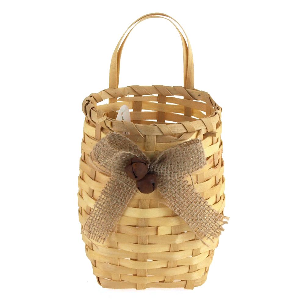 Wicker Baskets Burlap Straw Pouch, 51/2Inch, Ivory