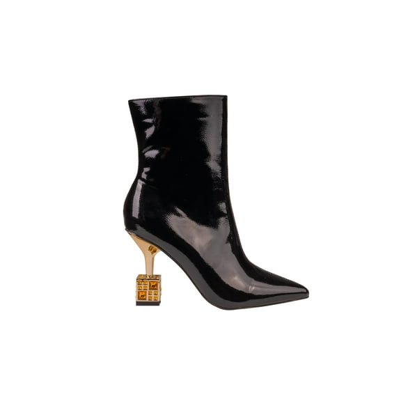 Ninety Union Lady Couture Crown Jewel Metallic Heel Bootie, Black, 10