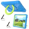 thumbnail image 3 of Kids Case for iPad 10th Gen 10.9 inch 2022, Ring Multi-Functional Grip Stand Shockproof Full-Body Rugged Protective Hybrid Case Cover for iPad 10th Generation,Blue + Green, 3 of 7