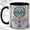 Black, variant on Lotus Dreamcatcher Coffee Mug, Boho Feather Mug, Ceramic 11 oz