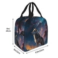 thumbnail image 2 of Yiaed Night Sky Wolf Print Insulated Lunch Bag Reusable Cute Tote Lunch Box, Leakproof Cooler Lunch Bags for Work Office Travel School Picnic, 2 of 5