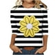 thumbnail image 1 of Camisetas Casuales de las Mujeres de Moda Impresa 3/4 Mangas Blusa Cuello Redondo para el Hogar Y Diario, 1 of 4