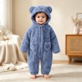 thumbnail image 2 of KJameas Baby Boys Girls Jumpsuit Fuzzy Fleece Heart Pocket Bear Hooded, 2 of 6