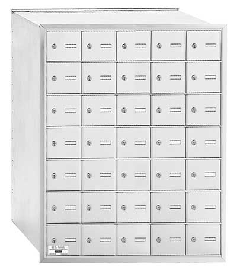 4B+ Horizontal Mailbox - 35 A Doors - Aluminum - Rear Loading - USPS Access