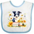 thumbnail image 3 of Inktastic Bookworm Border Collie Girls Baby Bib, 3 of 4