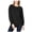 Black - richblack, variant on 1.STATE Womens Button Shoulder Sweatshirt, Off-White, Small