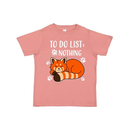 

Inktastic Red Panda To Do List Nothing Gift Toddler Boy or Toddler Girl T-Shirt