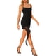 thumbnail image 4 of Vestido midi ajustado sin mangas con tirantes de espagueti y volantes para mujer INSPIRE CHIC XS Negro, 4 of 6