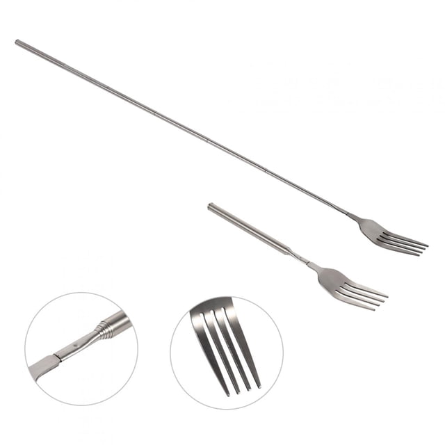 Fugacal Bbq Fork,, Extending Fork Telescopic Fork Extendable Bbq Fork, Bbq Spatula Fork, Telescoping Bbq Fork For Picnic For Restaurants For Home Use Dinner