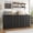Black, variant on Frmobepts 70" Large Buffet Cabinet, Farmhouse Kitchen Buffet Storage Cabinet, 4-Doors Wood Sideboard Credenza with Adjustable Shelves,Grey