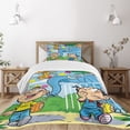 thumbnail image 3 of Ambesonne Cartoon Quilted Bedspread Set 2 Pcs, Mischievous Boy, Twin Size, Multicolor, 3 of 6