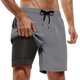 thumbnail image 1 of Bañador para hombre con forro compresivo: secado rápido, cintura con cordón, estampados coloridos para la playa/natación., 1 of 4