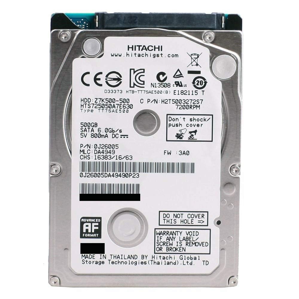 Refurbished Hitachi Travelstar Z7K500 2.5" 500GB SATA Hard Drive ...