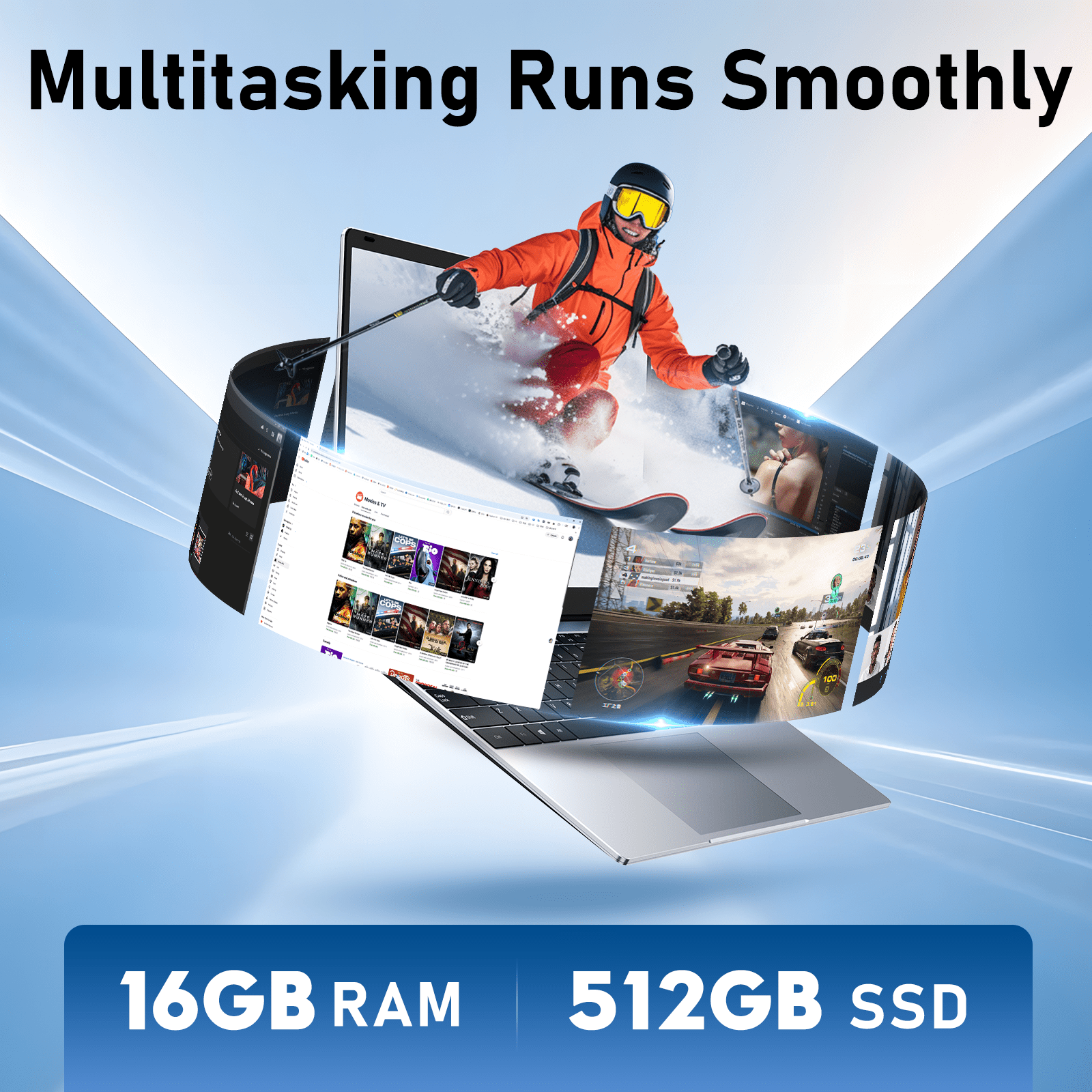 Chheart 2026 New 15.6 inch Laptop Computer,16 GB,512GB SSD,4425Y Processor(up to 1.7 GHz),Windows 11 Pro,2-Year Warranty Wifi 5 BT 4.2,Silver