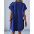 thumbnail image 5 of Womens Summer Dresses Fashion 2025 Short Sleeve Spring Mini Dress Casual Beach Vacation Clothes Dresses Blue XL, 5 of 9