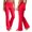 Red, variant on EliteGoogv Womens Yoga Pants Fold Waist Wide Leg Trousers For Women Summer Vacation Casual Pants Grey XL