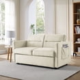 thumbnail image 2 of Holaki 3 in 1 Convertible Sleeper Sofa Bed,54.5-inch Modern Loveseat Couch with Pull-Out Bed,Small Love seat Sofa Bed with Reclining Backrest & Side Pocket for Living Room,Beige, 2 of 8