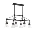 thumbnail image 2 of Lakewood 6-Light Linear Chandelier in Matte Black, 2 of 6