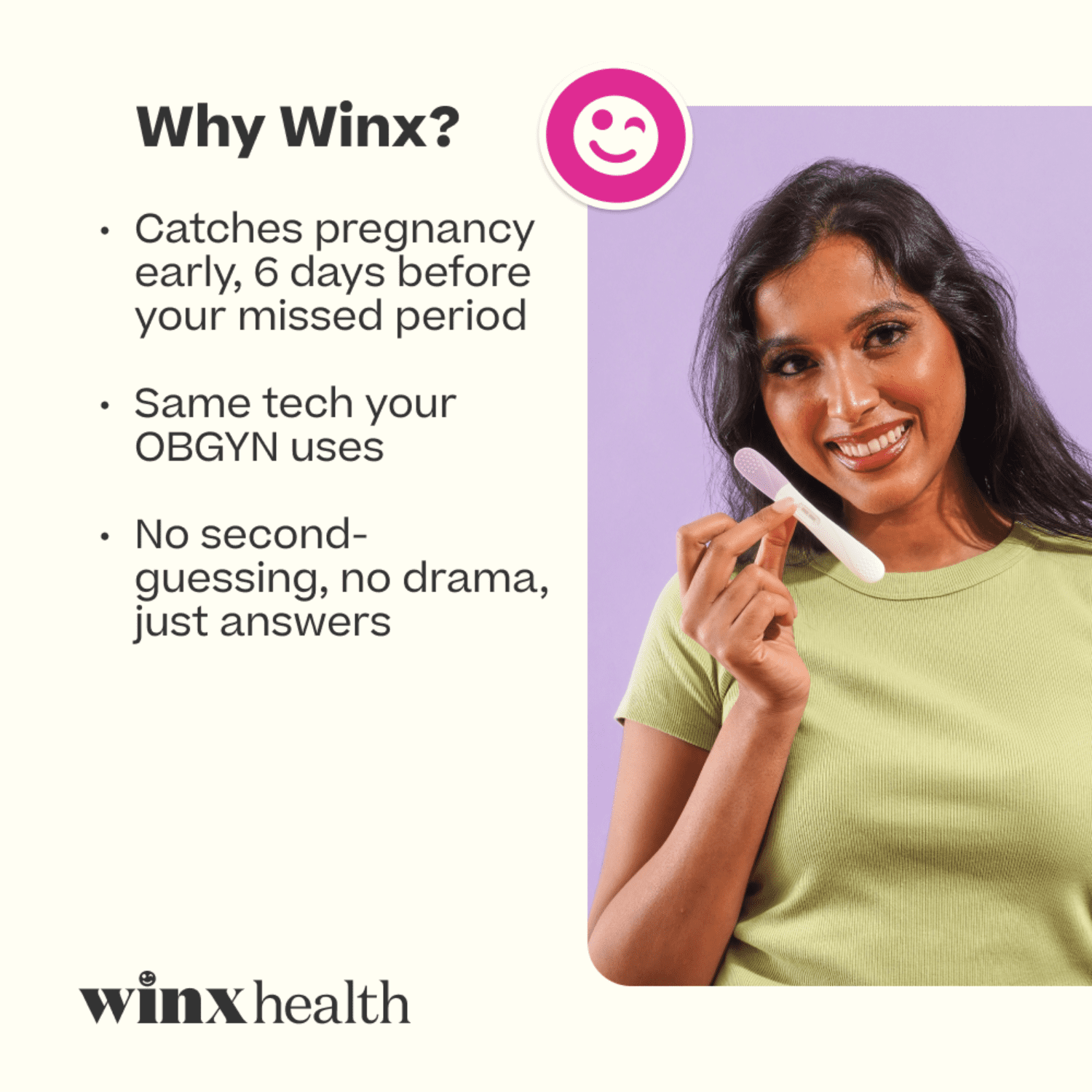 Winx Early Detection Pregnancy Test 2 Count, Home Use, 99% Accurate