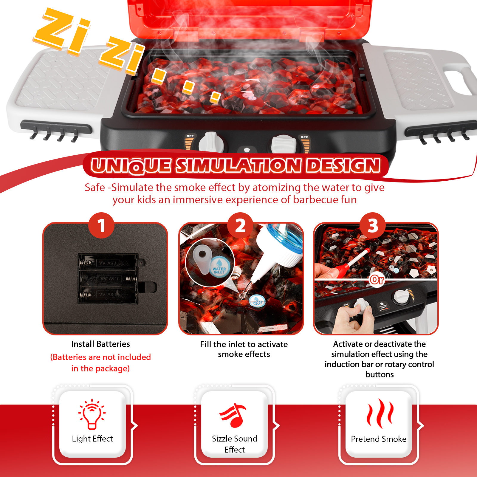 GreatCool Kids BBQ Grill Playset with Smoke & Sound Effects photo 3