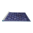 thumbnail image 2 of Ahgly Company Machine Washable Indoor Round Oriental Blue Industrial Area Rugs, 4' Round, 2 of 4